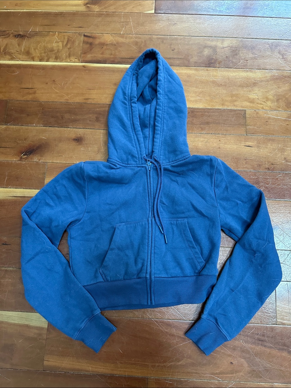bp Blue Zip-Up Cropped Hoodie